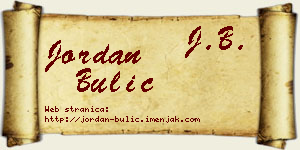 Jordan Bulić vizit kartica